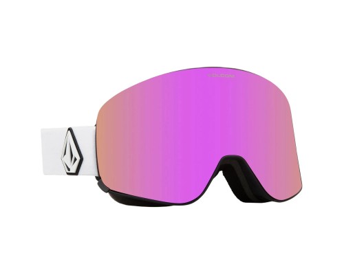 Маска Volcom ODYSSEY MATTE WHITE PINK CHROME lens/YELLOW bonus lens