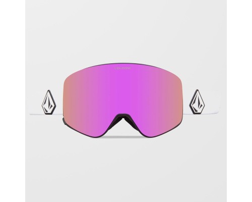 Маска Volcom ODYSSEY MATTE WHITE PINK CHROME lens/YELLOW bonus lens