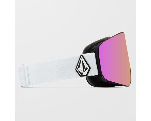 Маска Volcom ODYSSEY MATTE WHITE PINK CHROME lens/YELLOW bonus lens