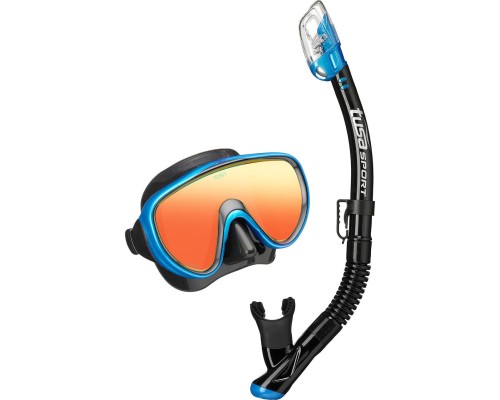 Комплект маска и трубка в сумке UCR1625PMQB FBB TUSA Sport Black Series, зерк.линзы