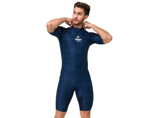 Гидрокостюм SARGAN Sport 1011/MBL короткий 2 мм микс-синий