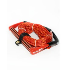 Фал с рукояткой SCALLOPS WAKE FLOW 4 секции 22.5 метра ручка 38см (red)