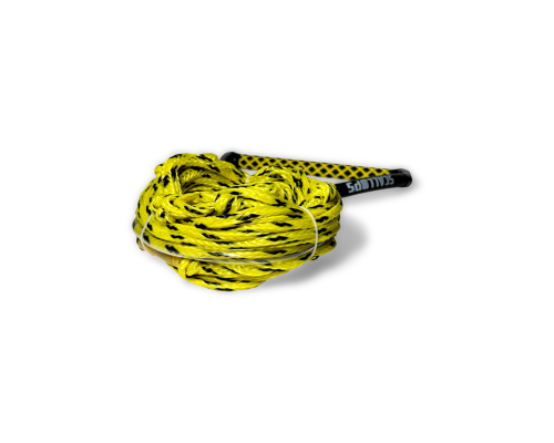 Фал с рукояткой SCALLOPS WAKE FLOW 4 секции 22.5 метра ручка 38см (black/yellow)