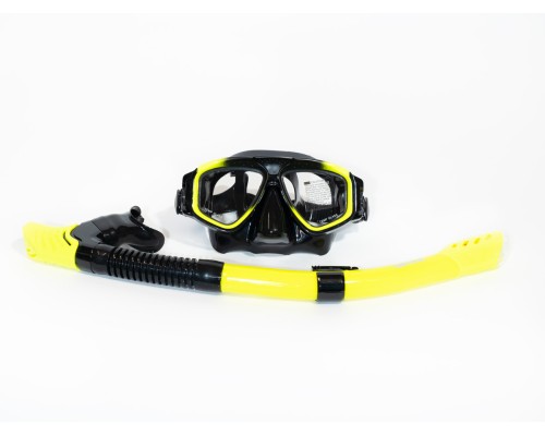 Комплект маска с трубкой SCALLOPS FUGU (black/yellow)