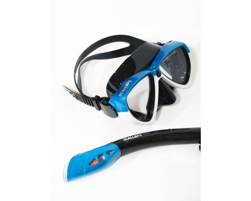 Комплект маска с трубкой SCALLOPS SCOMBER (blue)