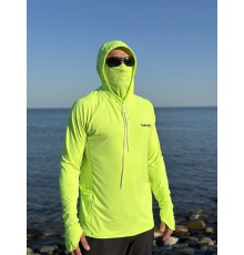 Рашгард с капюшоном SCALLOPS NO BURN arctic Neon green