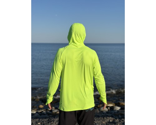 Рашгард с капюшоном SCALLOPS NO BURN arctic Neon green