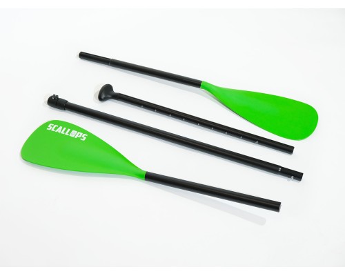Весло алюминиевое 2 лопасти Scallops SUP-1 Double blade (green)