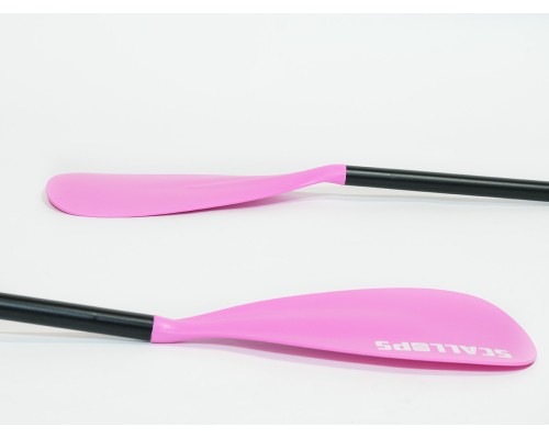 Весло алюминиевое 2 лопасти Scallops SUP-1 Double blade (hot pink)