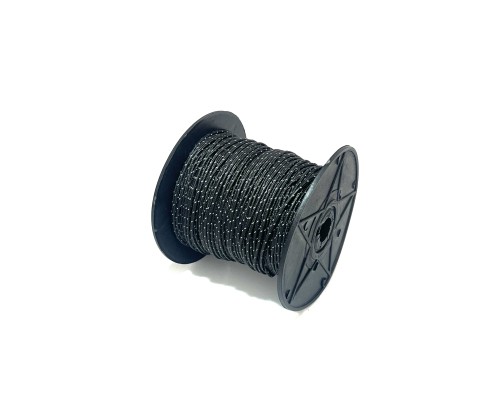 Линь Scallops Dyneema reflective rope, черный ø2 мм цена за 1 метр