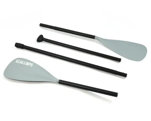 Весло алюминиевое 2 лопасти Scallops SUP-1 Double blade (grey)